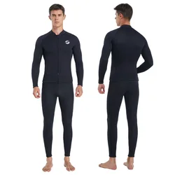 Traje de buceo profesional a prueba de frío para hombre, traje de neopreno cálido de 3mm, pantalones divididos, traje de buceo grueso para nadar y surfear, nuevo