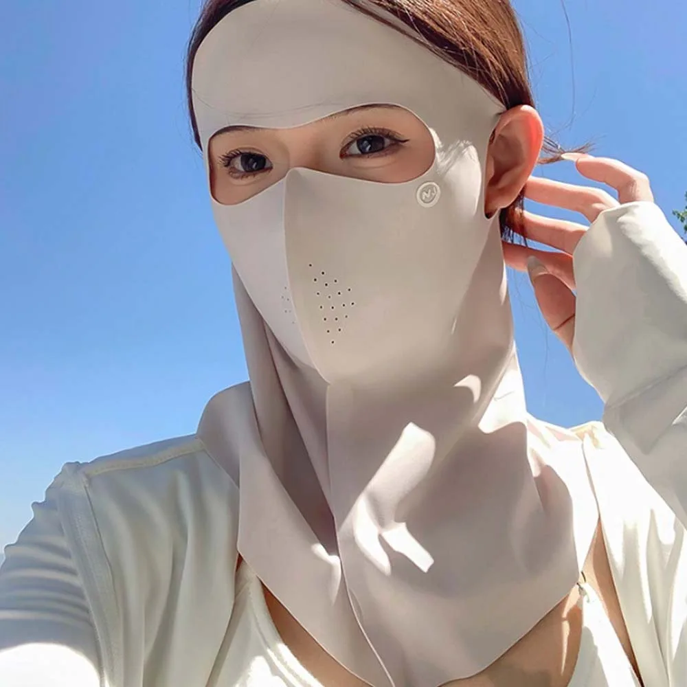 

Comfortable Traceless UPF50+ Sunscreen Mask Breathable Elastic UV Protection Mask Thin Lightweight Ice Silk Face Clothing Travel