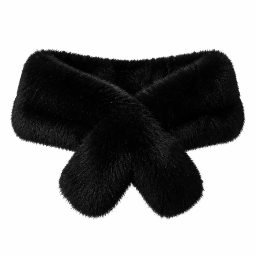 Vintage Multicolor Faux Fur Shawl Thick Imitation Fur Fluffy Wrap Scarf Fur Decor Soft Formal Party Cape Banquet Occasion