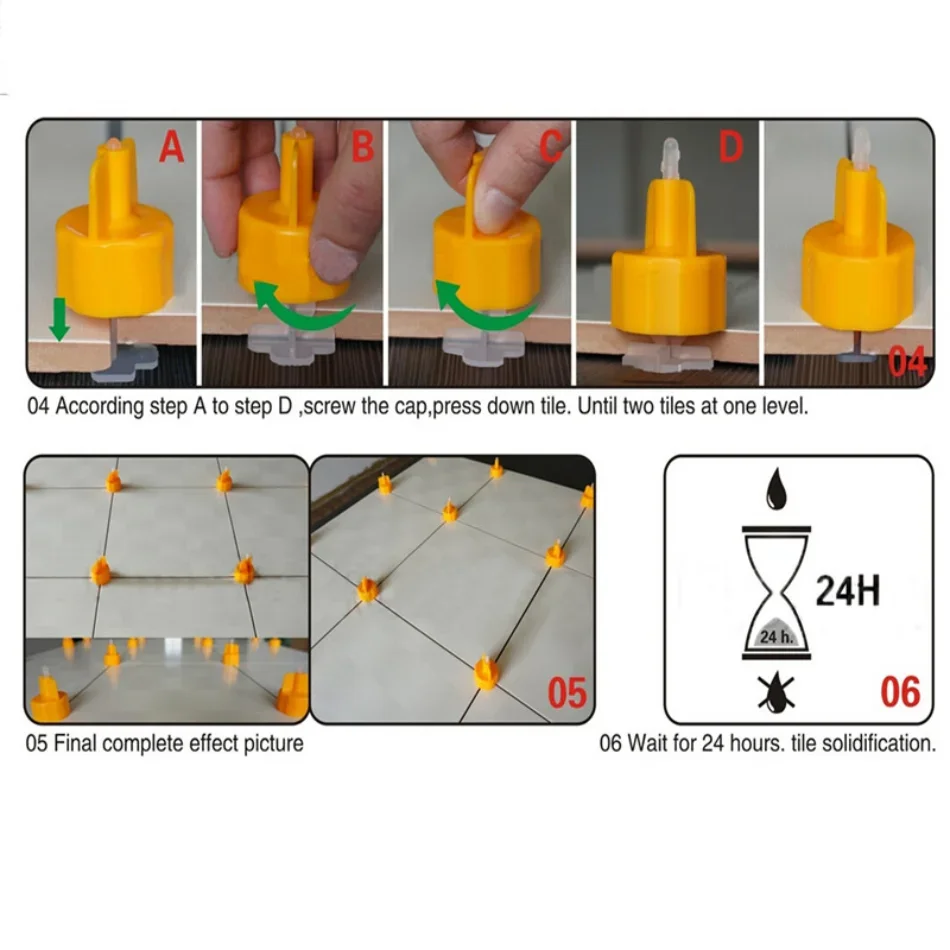 100Pcs Tile Leveling System Construction Tool Parts Cross-Spacer Positioning Flatten For Wall Floor Tile Laying Tile Levelin