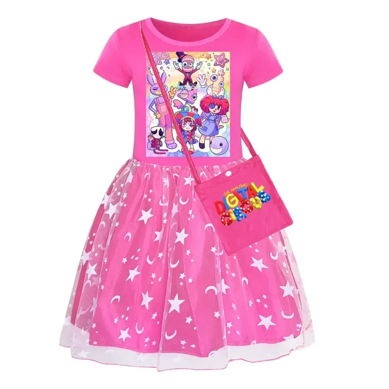 Nuevos vestidos increíbles de circo Digital para niñas, ropa de princesa para niños, vestido de moda de verano con estampado de Ragatha pomni de dibujos animados para niñas de 3 a 8 años