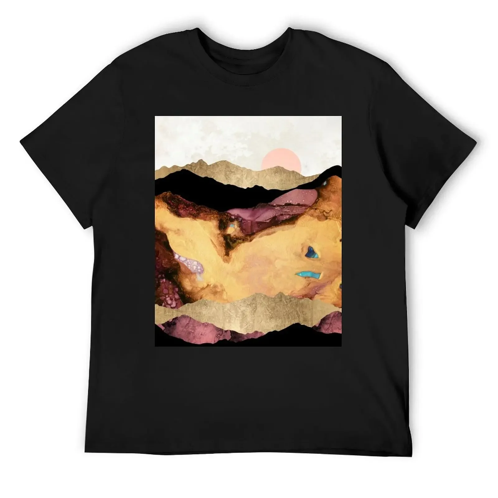 Mauve and Gold Mountains T-Shirt aesthetic clothes summer tops mens t shirts casual stylish