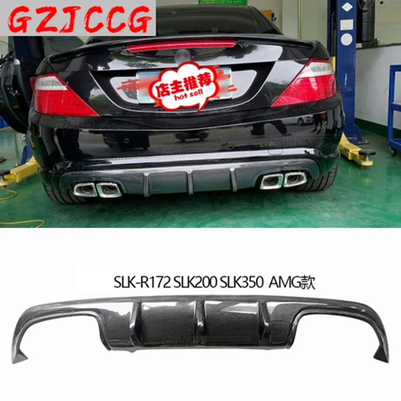 Carbon fiber Rear Bumper Lip Spoiler Diffuser Cover For Benz SLK Class R171 R172 SLK200 SLK250 SLK300 SLK350 SLK55 2005-2019