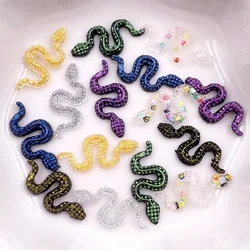 100Pcs Resin Colorful Little Snake Flat back Rhinestone Scrapbook Wedding Figurine Decor Crafts DIY Nail Art Jewelry Accessories