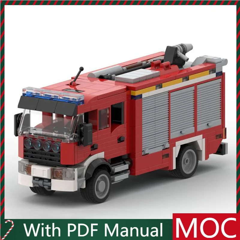 

501 PCS Moc City Emergency Fire Truck Model DIY Set Building Blocks Technique Creative Assembly Brick Toys Kids Educational Gift