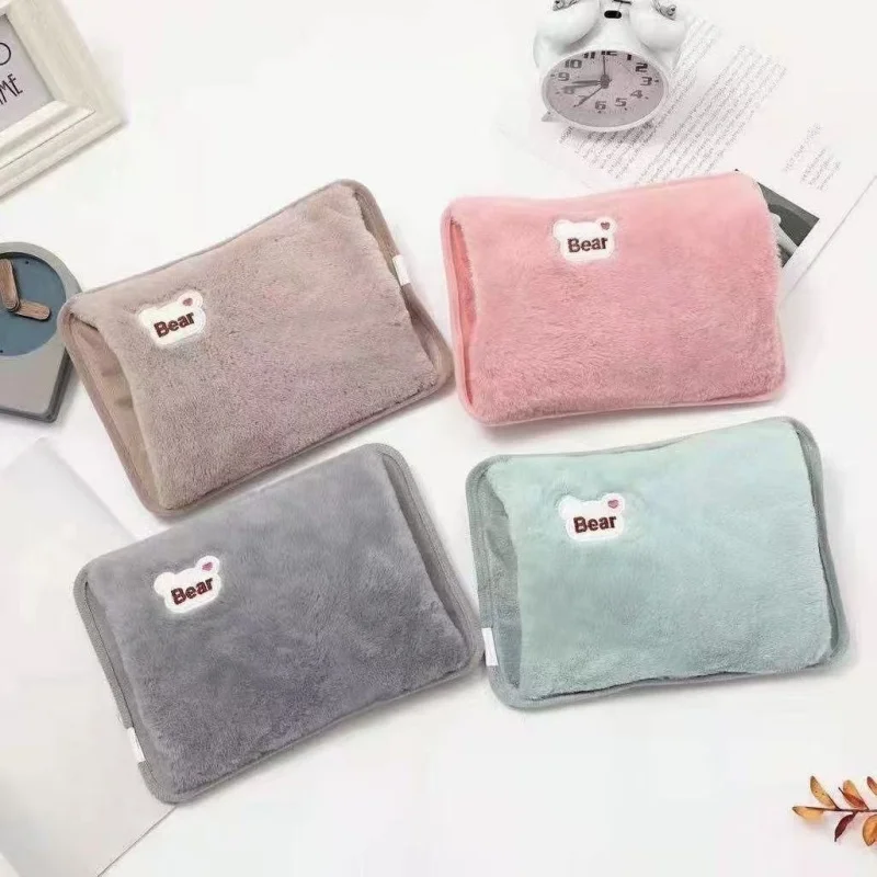 Electric Hot Water Bag Winter Thickened Injection Water Hand Warmer Treasure Portable Cute Safety Double-Sided Velvet Thermal