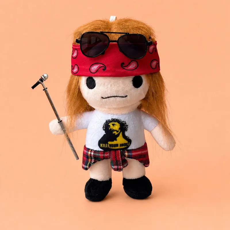 

Guns N Roses Axl Rose Plush Doll Soft Stuffed Rock Star Toy Keychain Gift For Fans Collectible