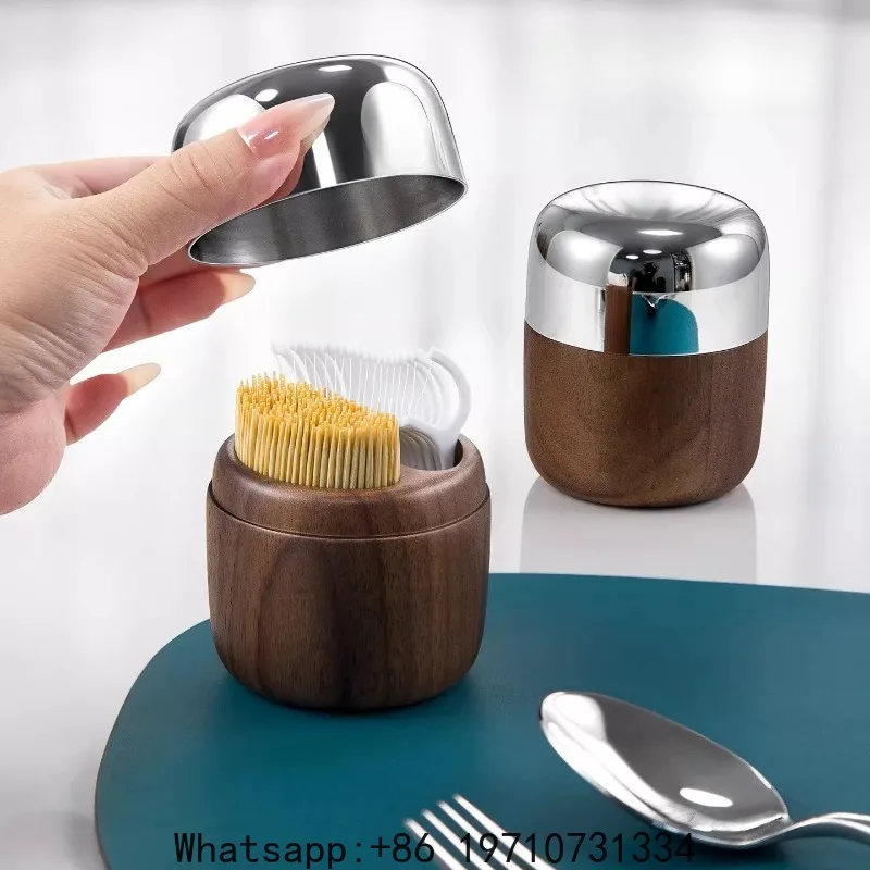 Walnut light luxury dustproof and ash-proof sealed toothpick box, thread box, cotton swab storage box.