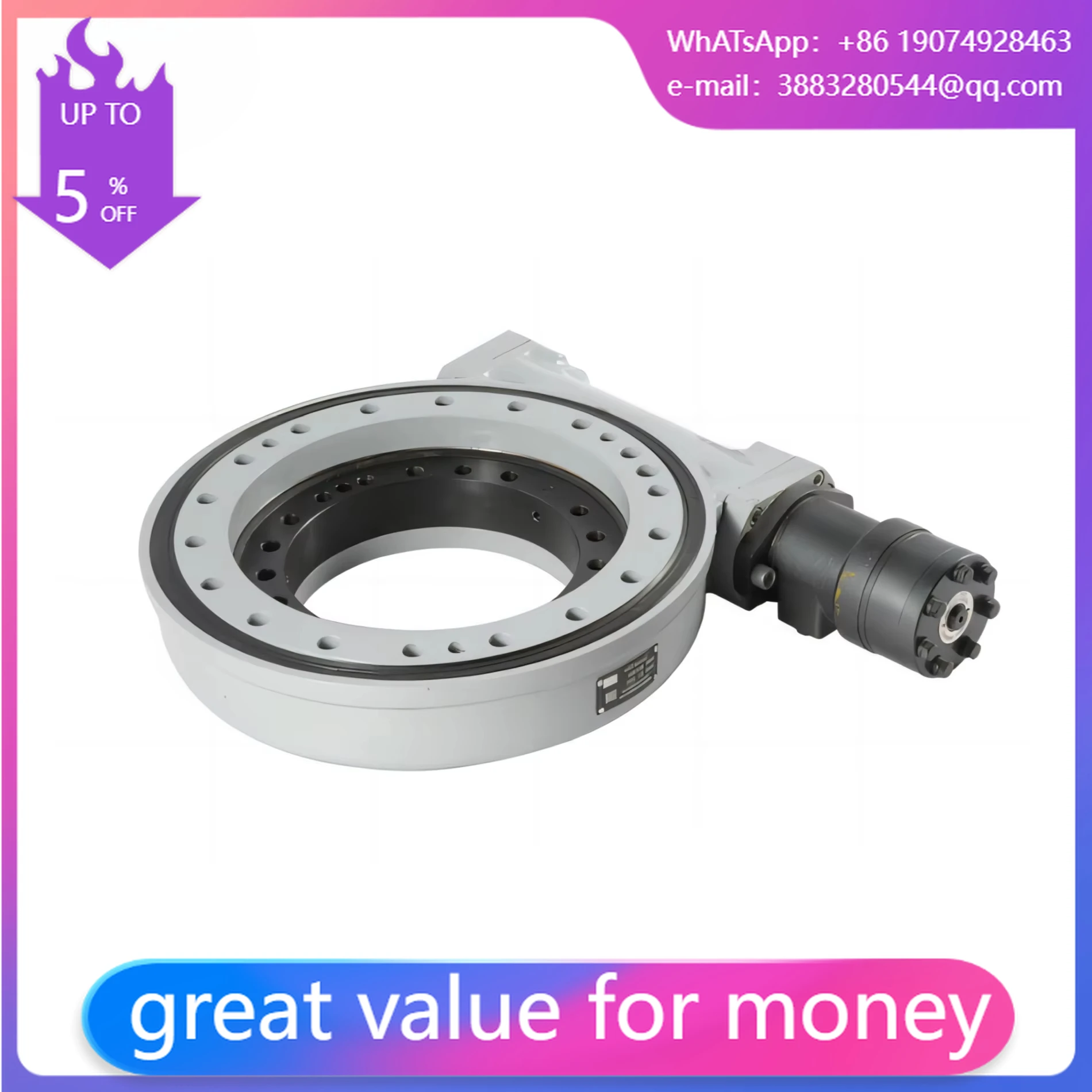 

Поворотный подшипник WEA19 19'' для штабелера-рециклиера, поворотный привод для мобильного крана, хромированная сталь, герметичная конструкция, для строительной техники