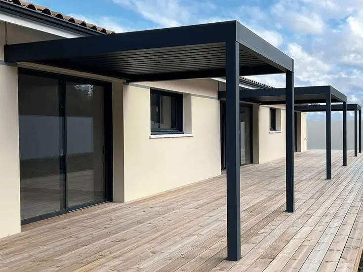Customizable Arbours Aluminum Electric Retractable Louvered Roof Pergola Waterproof Summerhouse Outdoor Canopy Gazebos