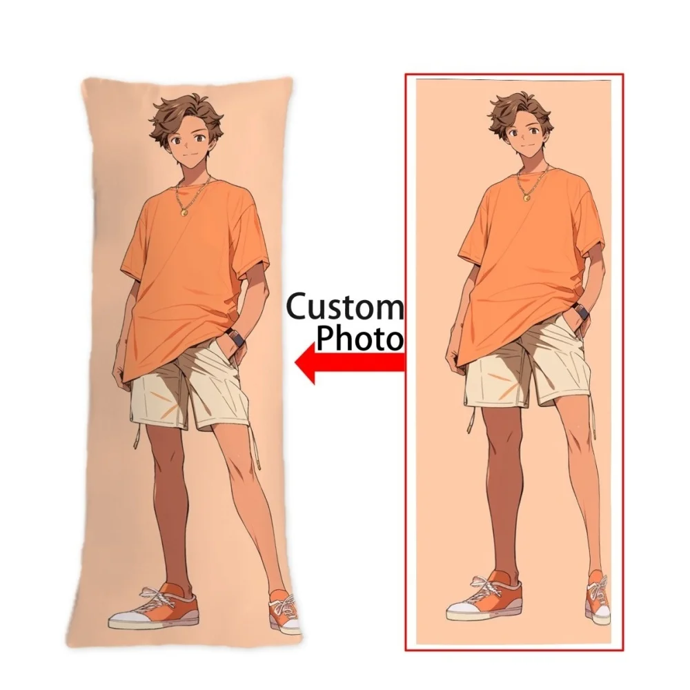 Customized Full-Body Long Body Pillow, Personalized Anime Photo Print Shaped Cushion, Self-Uploaded Image Rectangular Pillow, Creative Birthday Gift for Couples, Sofa Bed Decoration - view 4