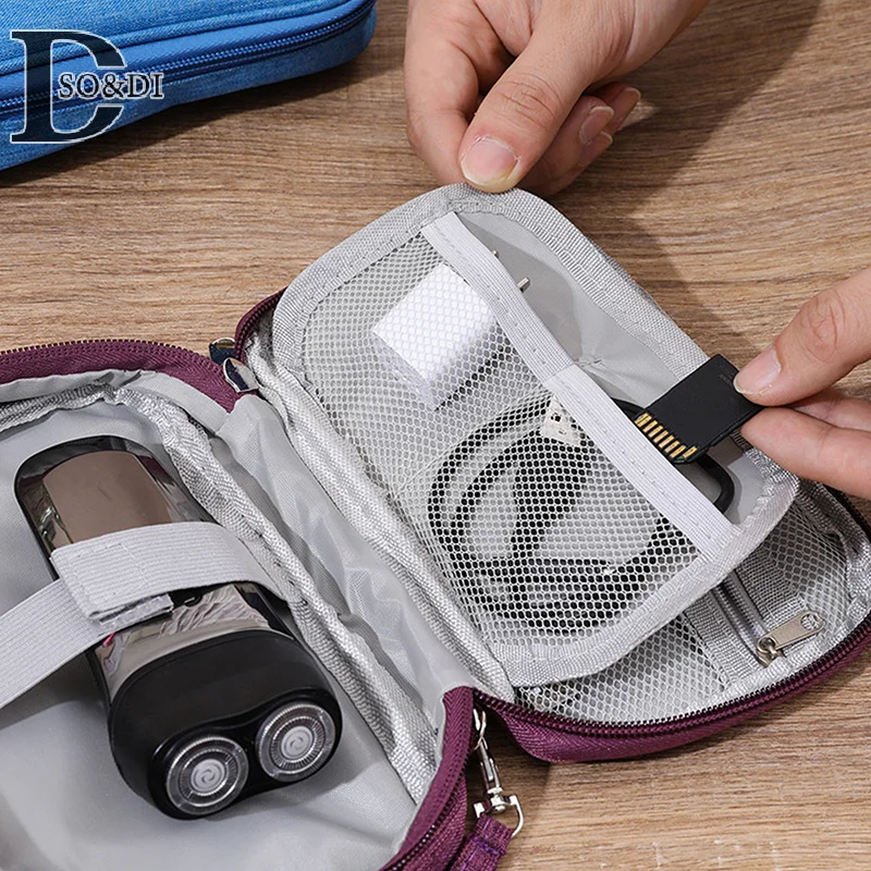Portable Cable Organizer Storage Bag For Power Bank Digital Cable Case Earphone Oxford Cloth Earphone Holder Case
