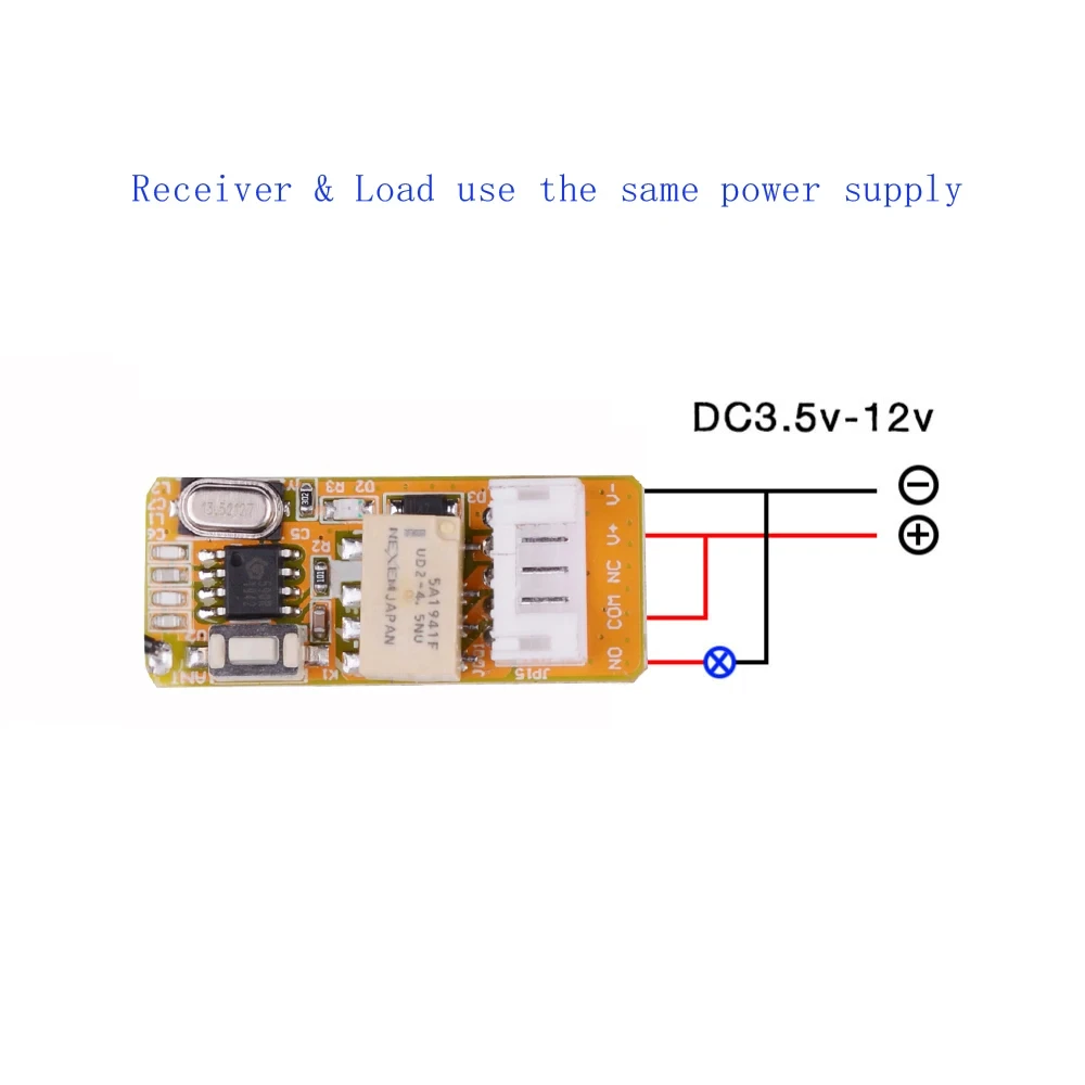 DC5 -12V 3.7V Mini Relay Remote Control Switch Small Contact NO COM NC Learning Button Wireless Receiver Transmitter ASK 433Mhz