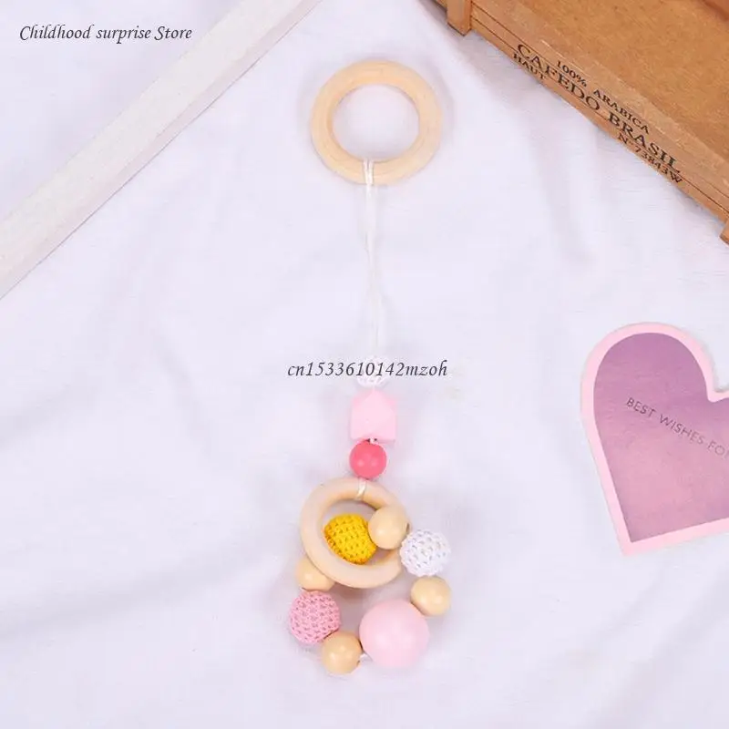 for Play Gym Frame Activity Hanging Pendants for Newborn Wooden Teether Fitness Rack Decorations Stroller Ornaments Dropship