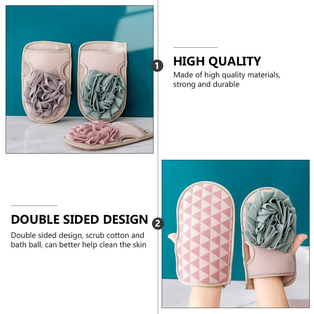 3 قطعة قفازات حمام عالية الجودة على الوجهين دش أجهزة غسل لتقشير الجلد النظيف العميق السلس منشفة استحمام قفازات شبكية #1