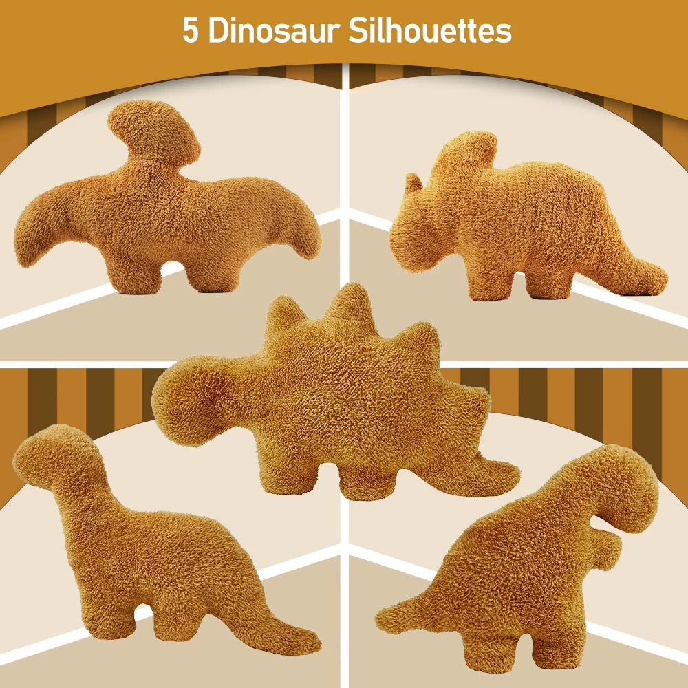 

Новая милая плюшевая игрушка-динозавр в виде куриных наггетсов, мультяшная подушка-динозавр в виде наггетсов, подарок на день рождения для детей, декор для дома