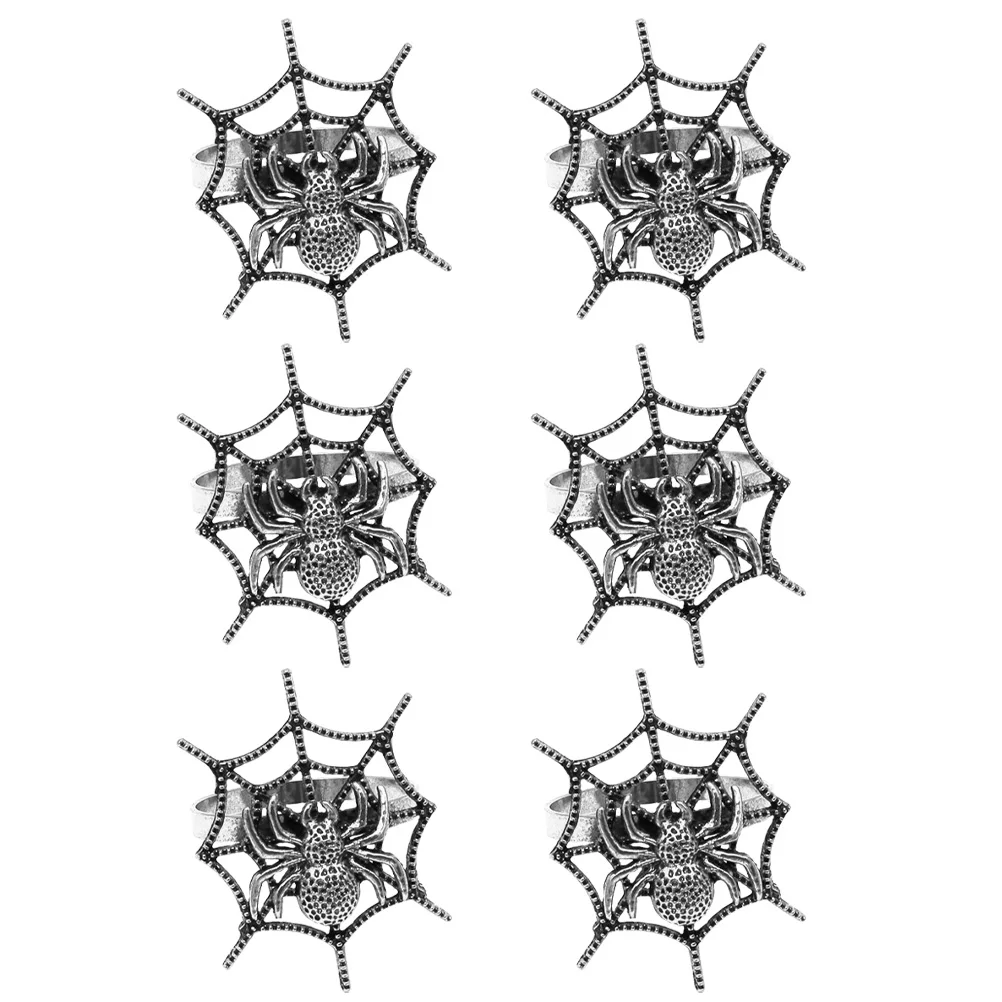 

6 Pcs Unique Napkin Rings Holiday Holders Party Serviette Alloy Buckle for Bride Table Decorations Cute