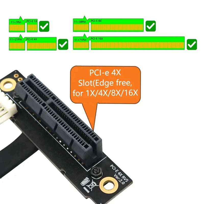 270 Degree M.2 NGFF Dual Key A-E To PCI-E 4X Adapter Convert Cable For PCI-E Tester Extender