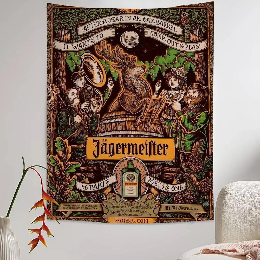 J-Jagermeister أنيمي أنيمي نسيج معلق التارو الهبي جدار السجاد النوم ديكور المنزل #6