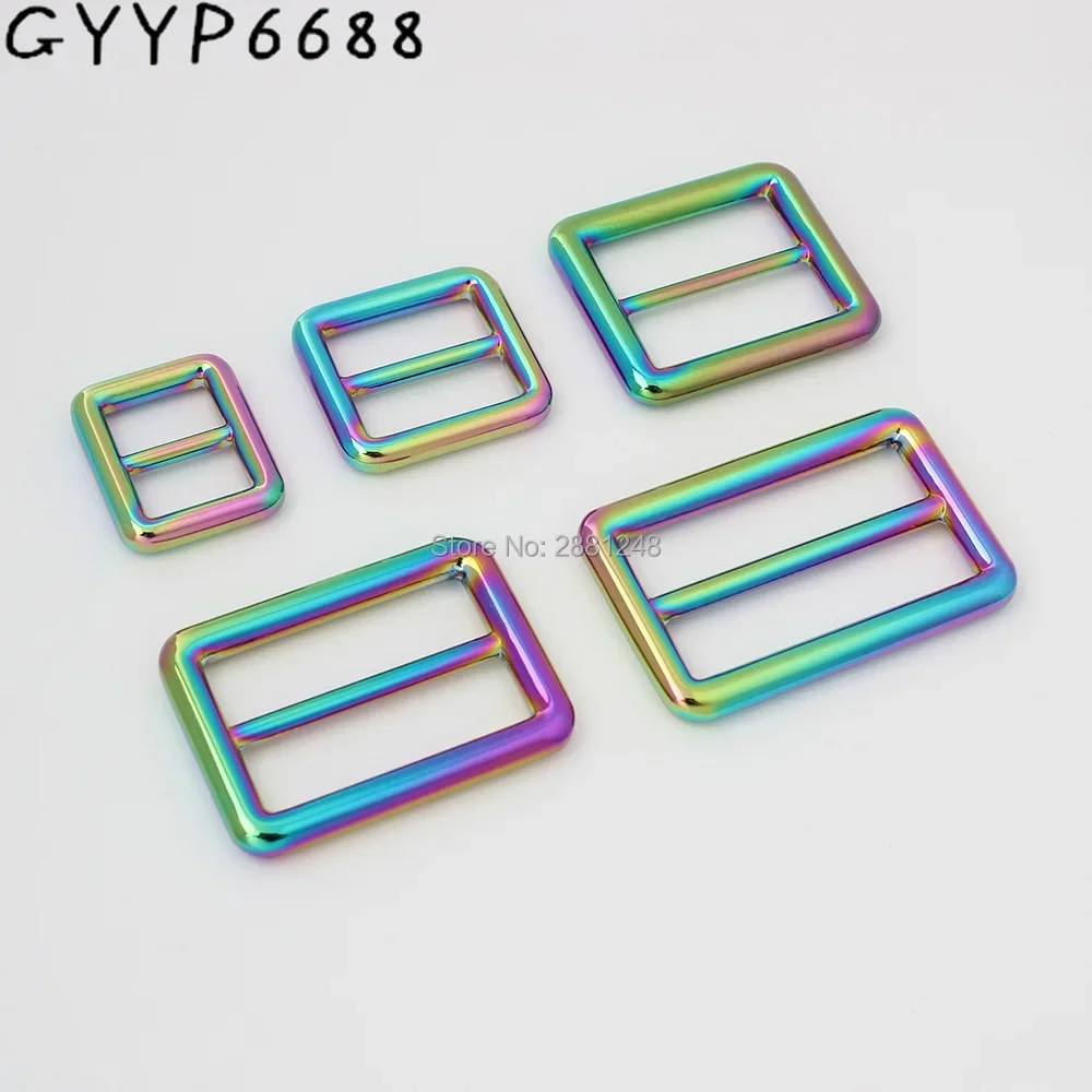 10-30-100pcs 6 size 13-16-20-26-32-38mm Bags Handbag long shoulder strap adjust welded buckles,Alloy Slider Tri-glide Accessory