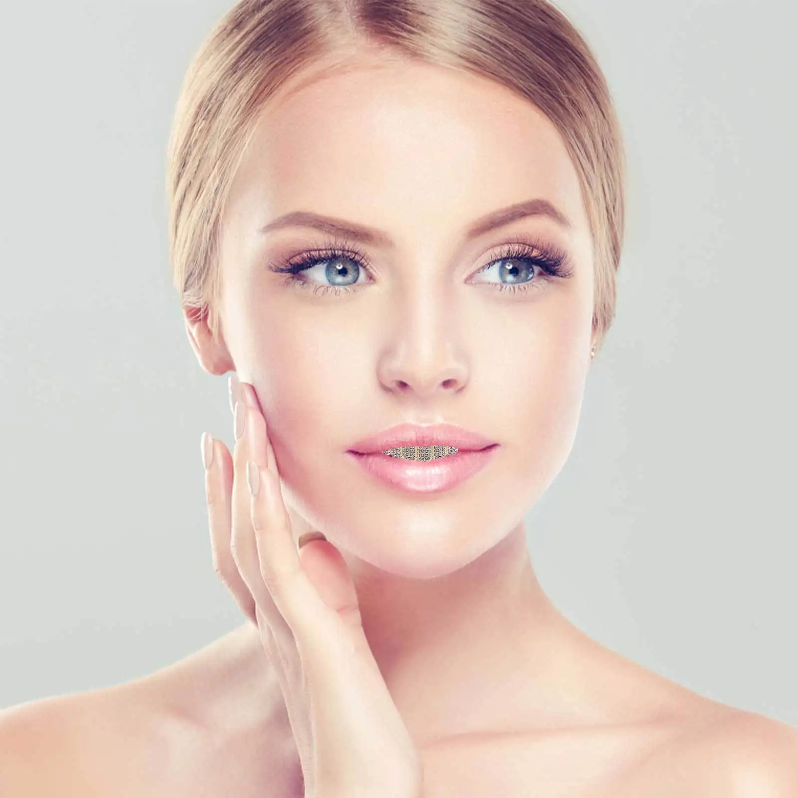 

1Set Decorative Teeth Grill Bright Color Metal Braces for Teeth Ready to Wear Hip Pop Accessories Fake Dental Jewelry Grill Set