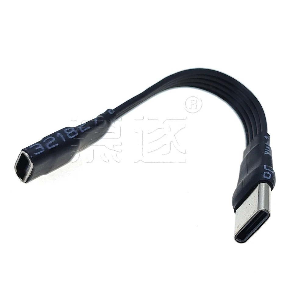 Cable de extensión plano USB 2,0 tipo C, Cable FPC, USB 2,0, USB-C, 90 °, enchufe en ángulo arriba/abajo, 5CM-1M