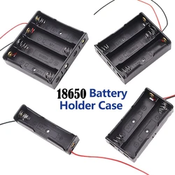 3pcs 18650 Battery Holder Box 1 Slot 3.7V Battery Storage Case 1/2/3/4 Cell Plastic Container with Connect Black Red Wires