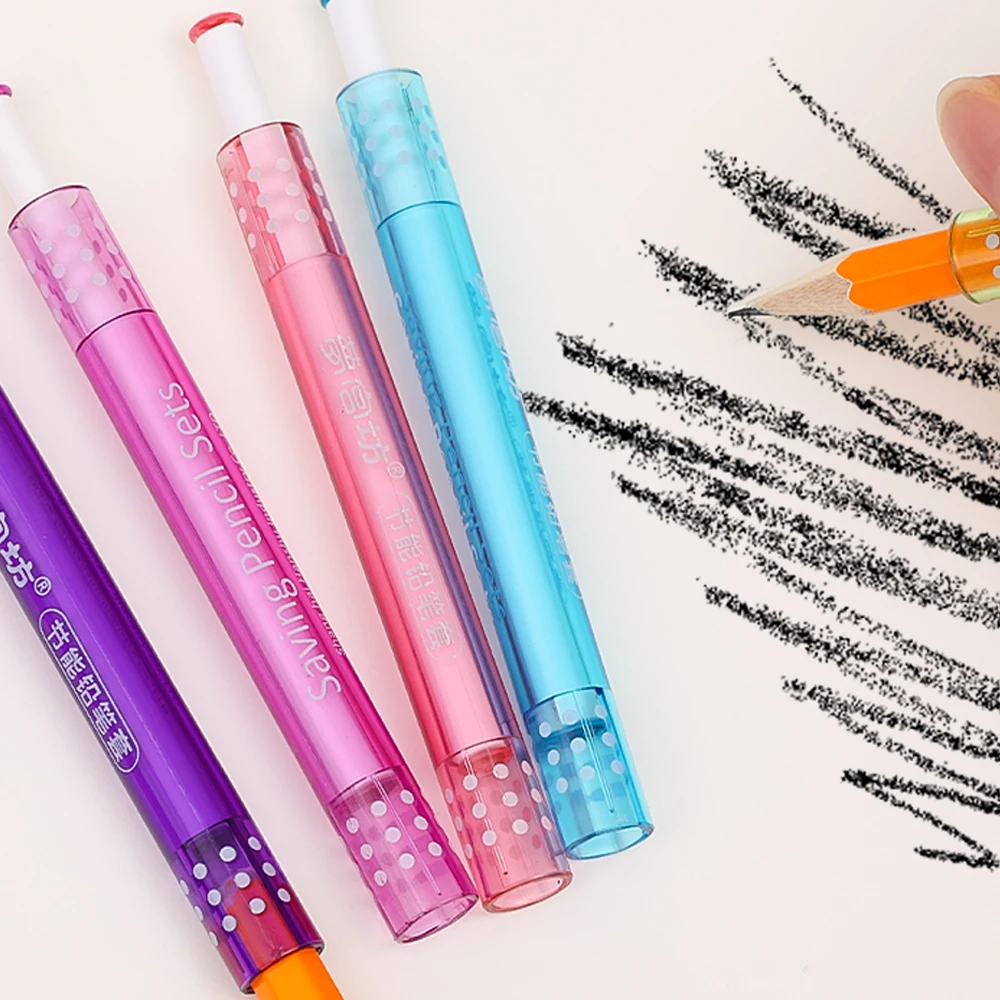 Dual-headed Art Write Tool Extender Reusable Pencil Extension Accessories Student Painting Sketching Short Pencils Refill