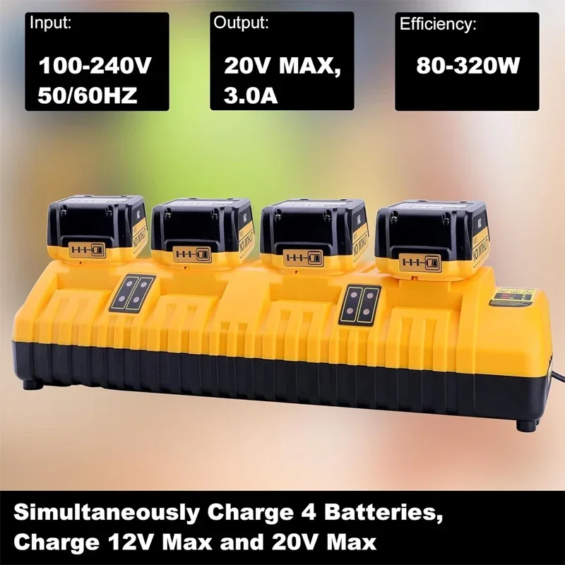 Imagem -06 - Carregador de Bateria de Lítio para Dewalt Rapid Carregador Portátil 2a Corrente de Carregamento Usb 2a Dcb200 Dcb140 10.8v 14.4v 18v 20v 60v