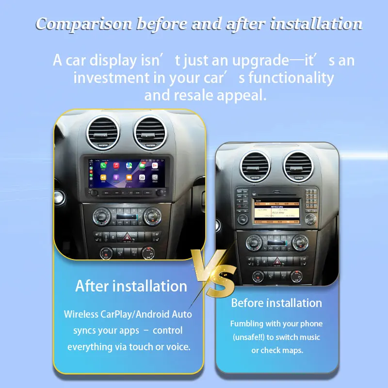 Car Radio for Mercedes Benz ML W164 X164 ML350 ML300 GL500 ML320 ML280 GL350 2005 - 2011 Multimedia Player GPS Navi CarPlay Auto