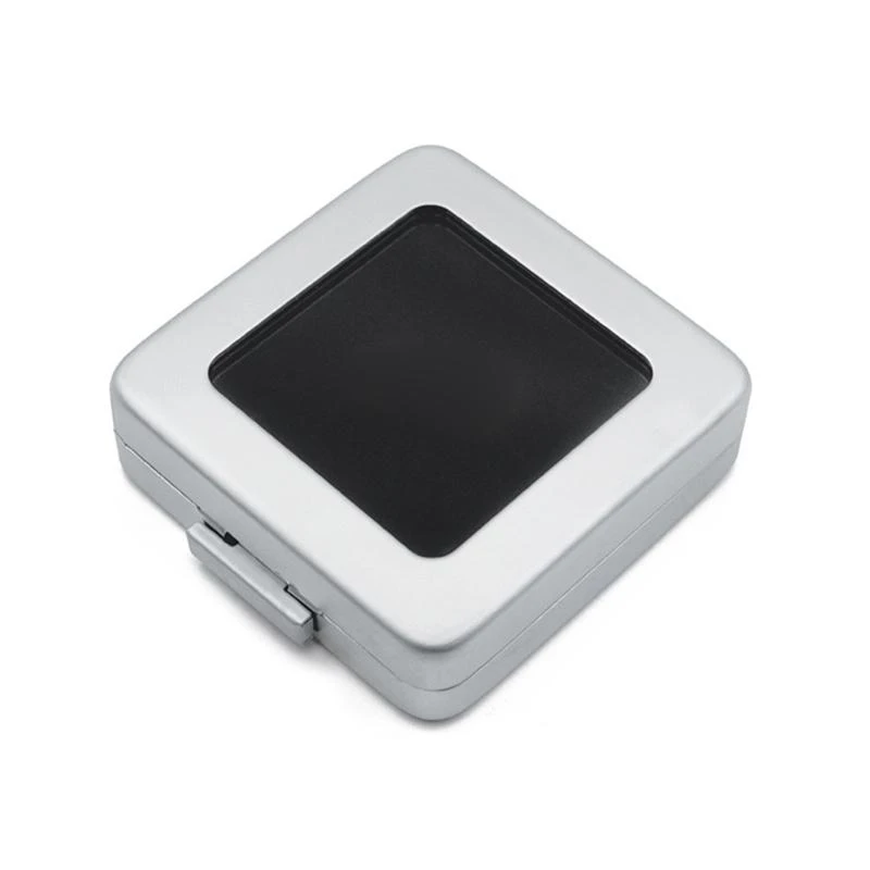 F42F Silver Black Case مع حبات وسادة الرغوة معرض مربع مربع مربع معرض