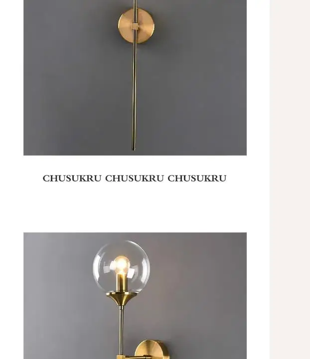 

Modern Glass Wall Lamp Gold Led Wall Light Fixtures for Home Decor Bedroom Bathroom Mirror Lights Nordic Indoor Luminaire E14