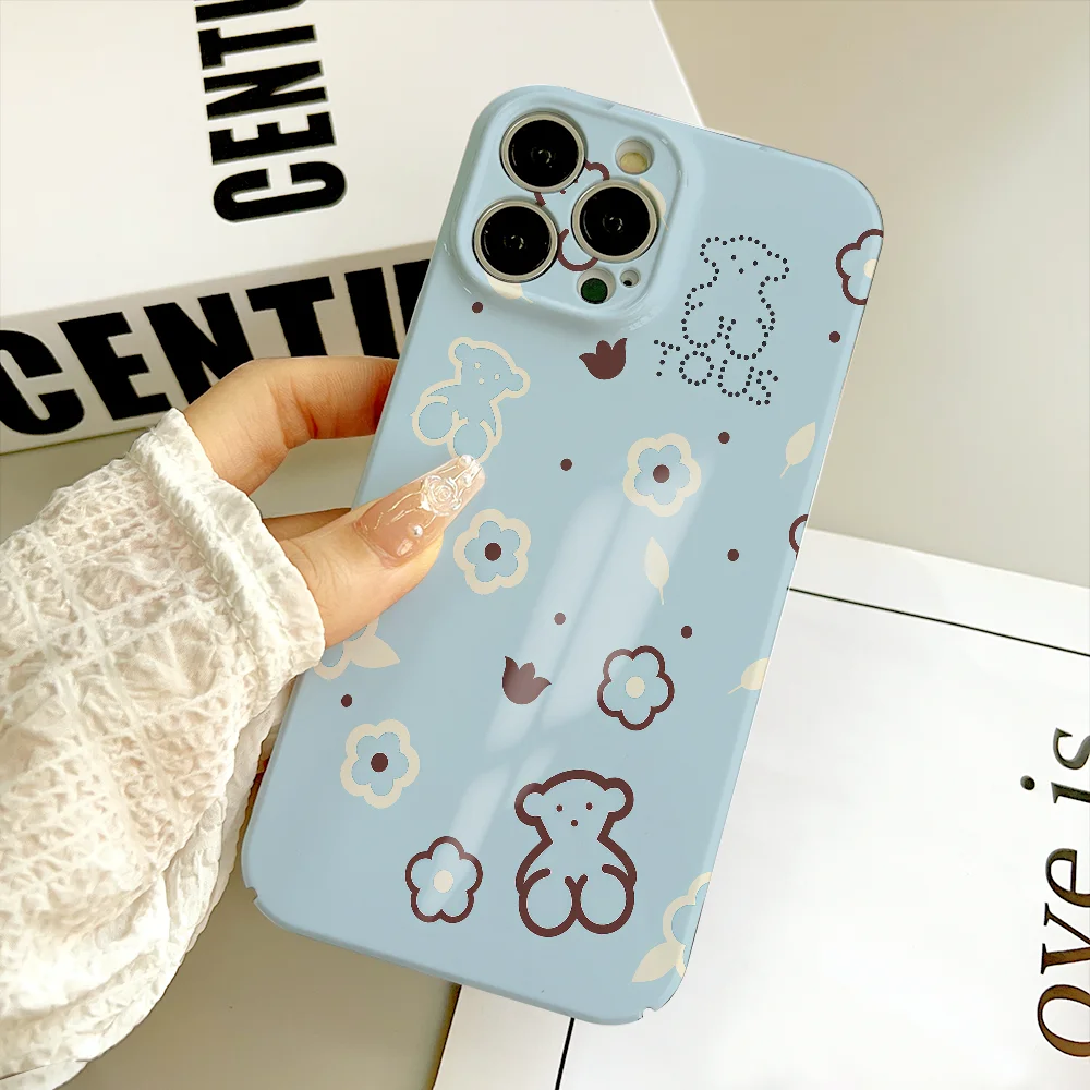 Funda de Teléfono con Diseño de Dibujos Animados T-Tous para iPhone 17 16 15 14 13 12 11 Plus Pro Max Mini, Carcasa Trasera Rígida