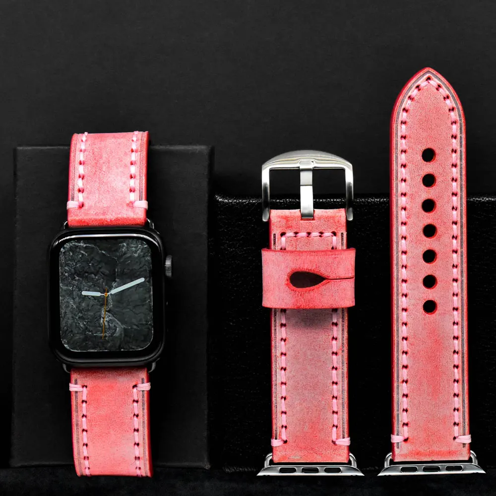 

Luxury Genuine Cowhide Straps for Apple Watch 42mm 38mm 41mm 44mm 45mm Soft Strap Accessories for iWatch Series 3 4 5 6 Se 7 8