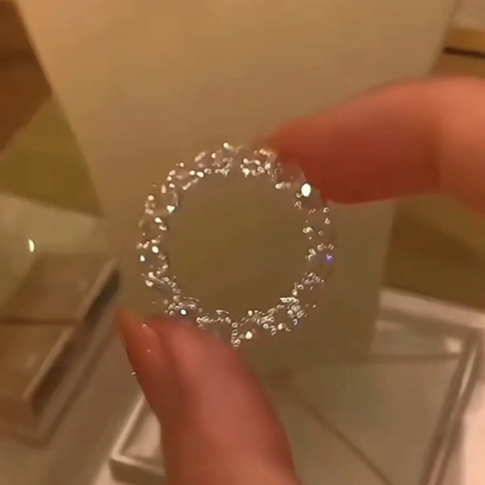 Luxury Full Crystal Small Round Stone Engagement Rings For Women Silver Color White Zircon Wheel Ring Wedding Band Jewelry Gift