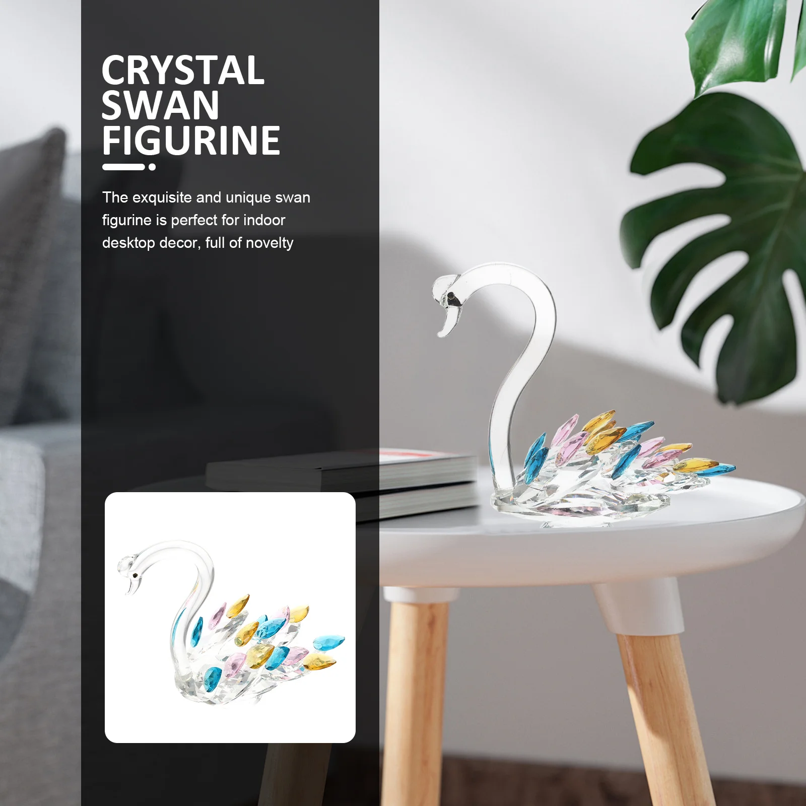 

Crystal Swan Decorative Sculpture Elegant Swan Shape Desktop Home Office Car Interior Decoration Crystal Decorations