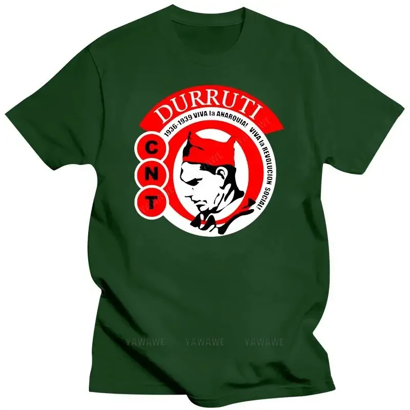 Cotton teeshirt fashion t shirts Durruti CNT - Viva la anarquia! viva la revolucion social! male o-neck short sleeve casual tops