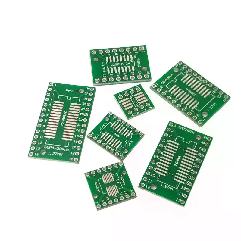 30/35Pcs SOP24 SOP8 SOP14 SOP16 SOP20 SOP28 SMD Turn To DIP Adapter Converter Plate SOP 8 14 16 20 24 28 PCB Board Kit
