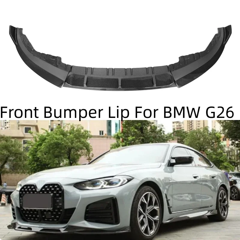 For BMW 4 Series G26 4 Door M Sport 2021+ Carbon Fiber Front Bumper Spoiler Lip Lower Chin apron Splitter  Auto Accessories