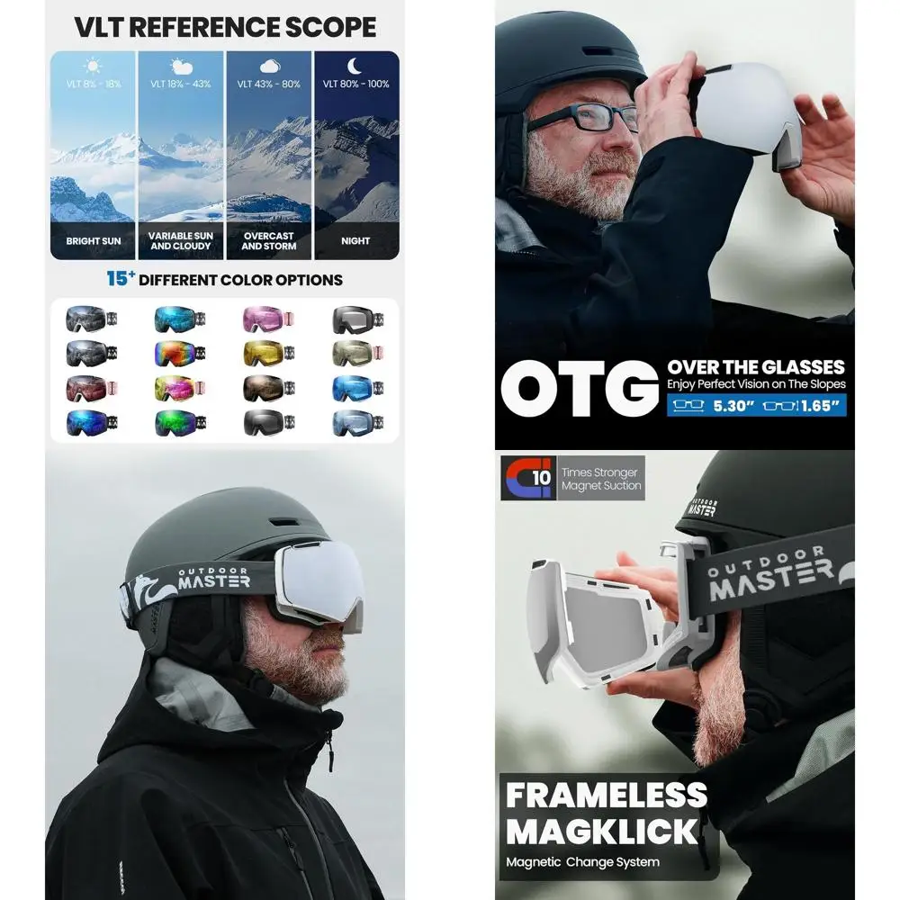 

Бескаркасные лыжные очки с двумя магнитными линзами HD, дизайн очков для катания на сноуборде