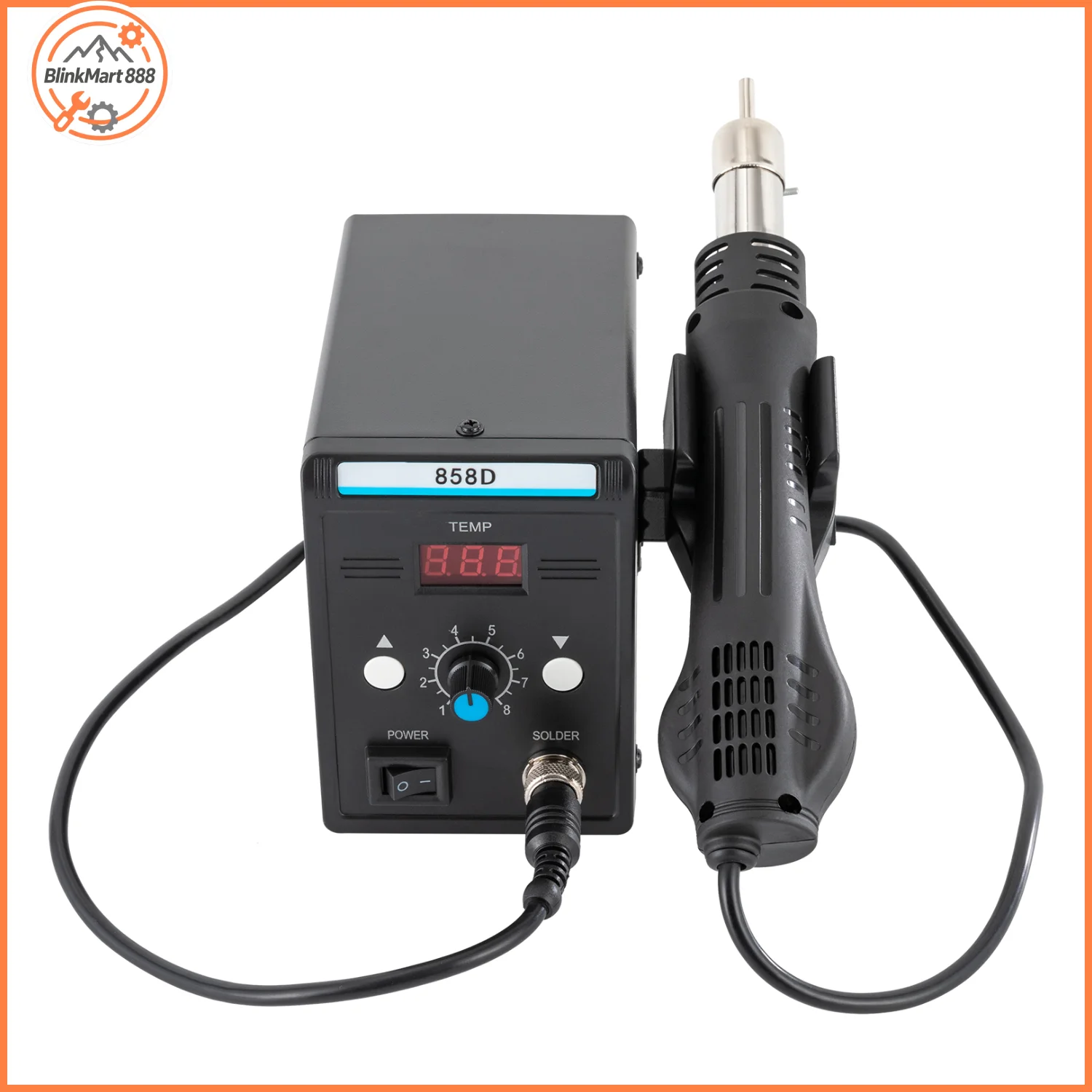 

Паяльная станция и термофен 858D | Набор для ремонта электроники, пайки и демонтажа пайки мощностью 700 Вт, 110 В, с 3 насадками