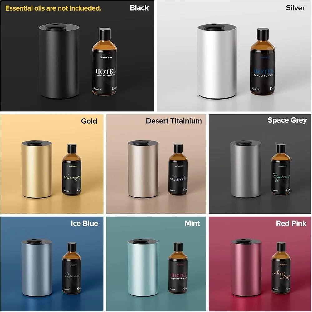 Difusor de aceites esenciales sin agua, máquina aromática para aromaterapia con 3 configuraciones de temporizador y niveles de niebla, uso en el hogar, la Oficina y el coche