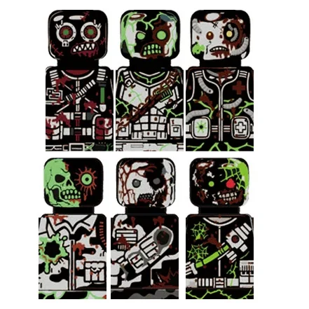 MOC City Zombies Figuren Bausteine Halloween Soldaten Doktor Biochemischer Anzug Giftige Schadstoffe Schild Bausteine Spielzeug Kinder Geschenk