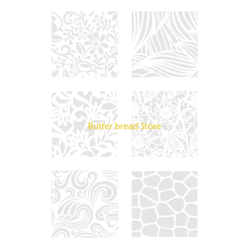 W89C 6 PCS Hollow Out Pintura Plantillas Flores Plantillas mariposa Plantillas