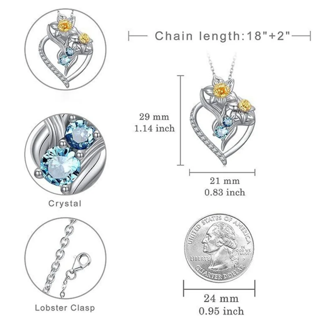 قلادة على الطراز الأوروبي والأمريكي الأكثر مبيعًا عبر الحدود أنيقة على شكل قلب ومجموعة صغيرة من قلادة الزركونيا