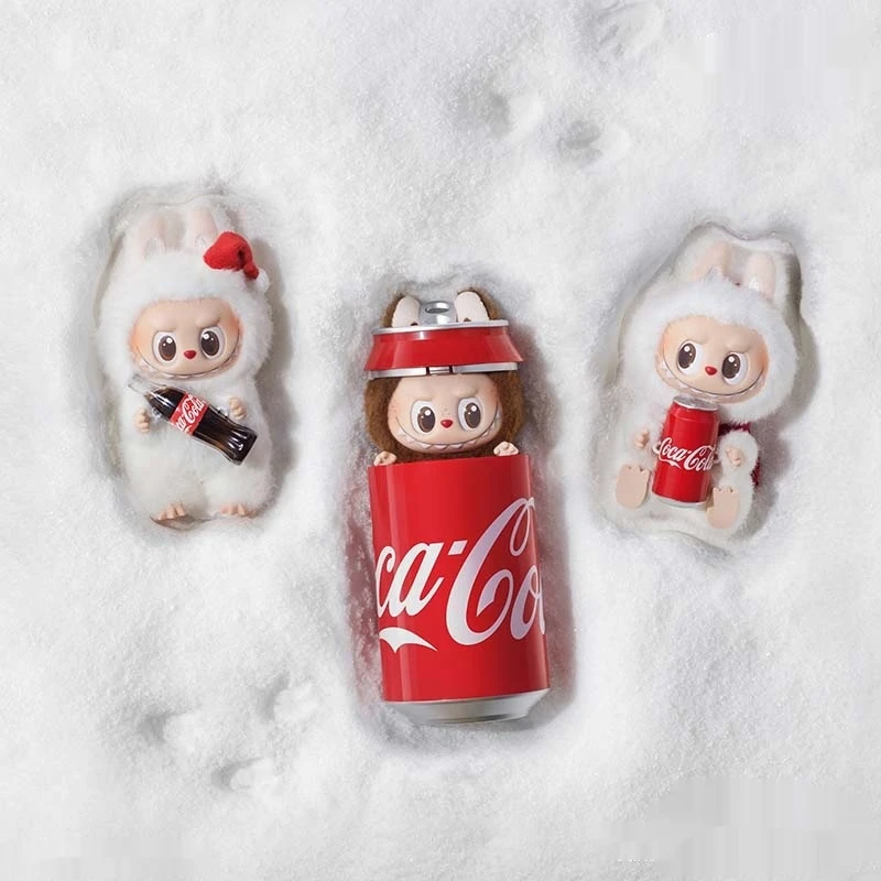 New Genuine Lububu Original The Monsters Coca Cola Serie Keyring Pendant Labubu Keychain Christmas Gift Kids Toys Mystery Box