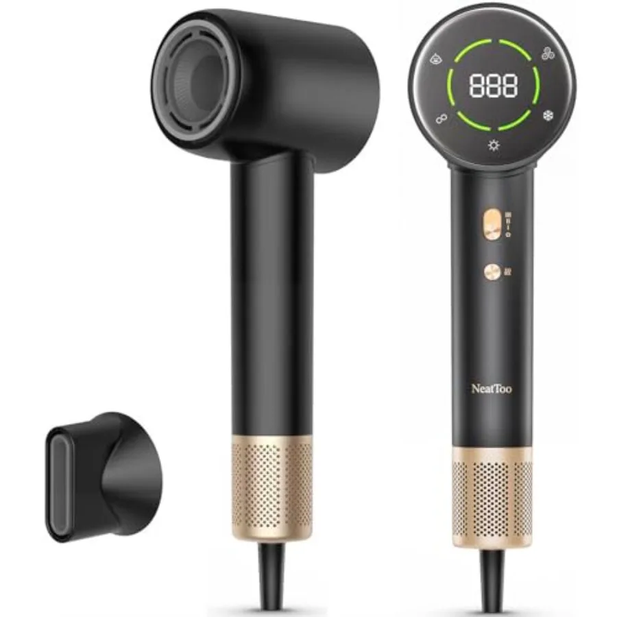 

Hair Dryer with 500M Negative Ions High-Speed 160000 RPM Brushless Motor 5X Faster Drying and Smart Temp Control Digital LCD Di