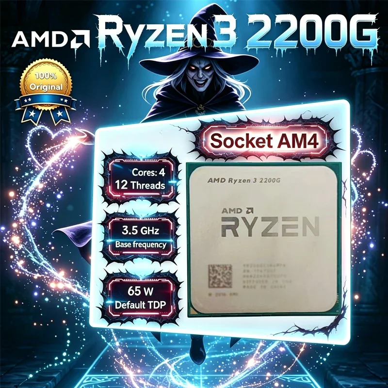 AMD Ryzen 3 2200G R3 2200G 3.5GHz 4C4T APU 14nm 4MB Caché Gráficos Vega8 YD2200C5M4MFB Socket AM4 CPU Suelto Sin Enfriador