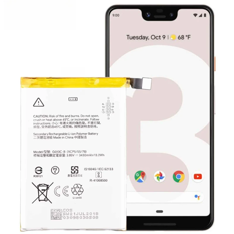 Brand New G013C-B 3430mAh Replacement Mobile Phone Battery For Google Pixel 3XL Pixel3 XL Phone Batteries +tools