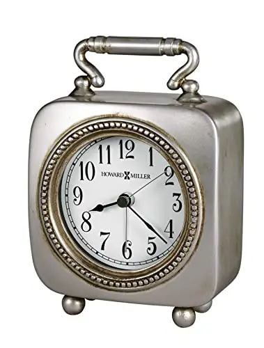 Kegan Tabletop Clock – Battery Operated Analog Alarm Desk Clock with Backlight, Metal Frame, Mid-Century Modern Shelf &
